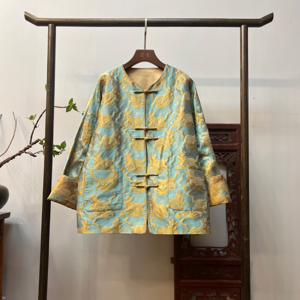 【虎镇】新中式五毒老宋锦外套W50042