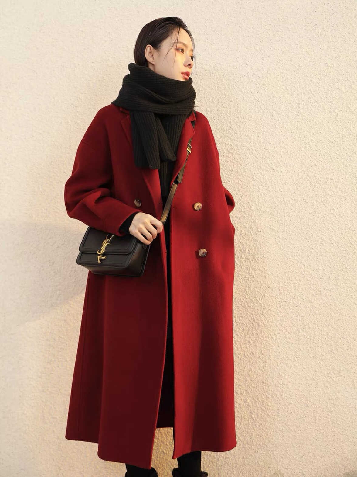 刘姐原创撤柜韩系双面羊绒大衣48小时发货