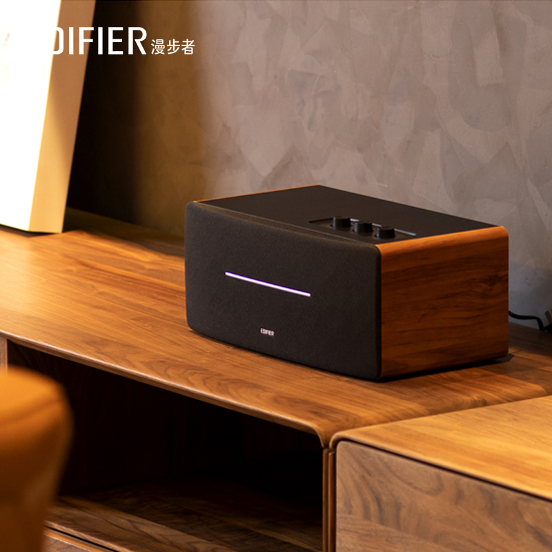 EDIFIER/漫步者D12一体式桌面立体声音响音箱木质书架音箱2.0声道