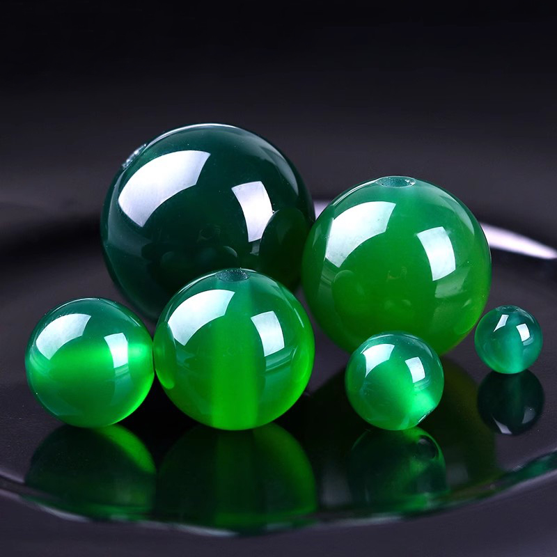绿玛瑙散珠圆珠子手工diy饰品配件手链珠子串珠材料手串配珠