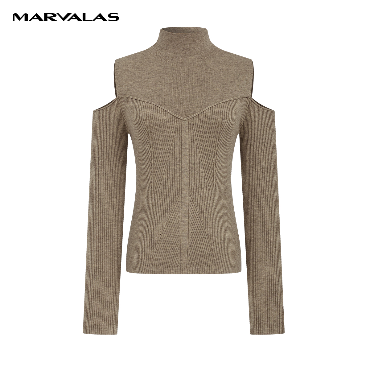 【商场同款】曼德诗羊毛牦牛绒露肩针织衫2023冬打底衫M733306902