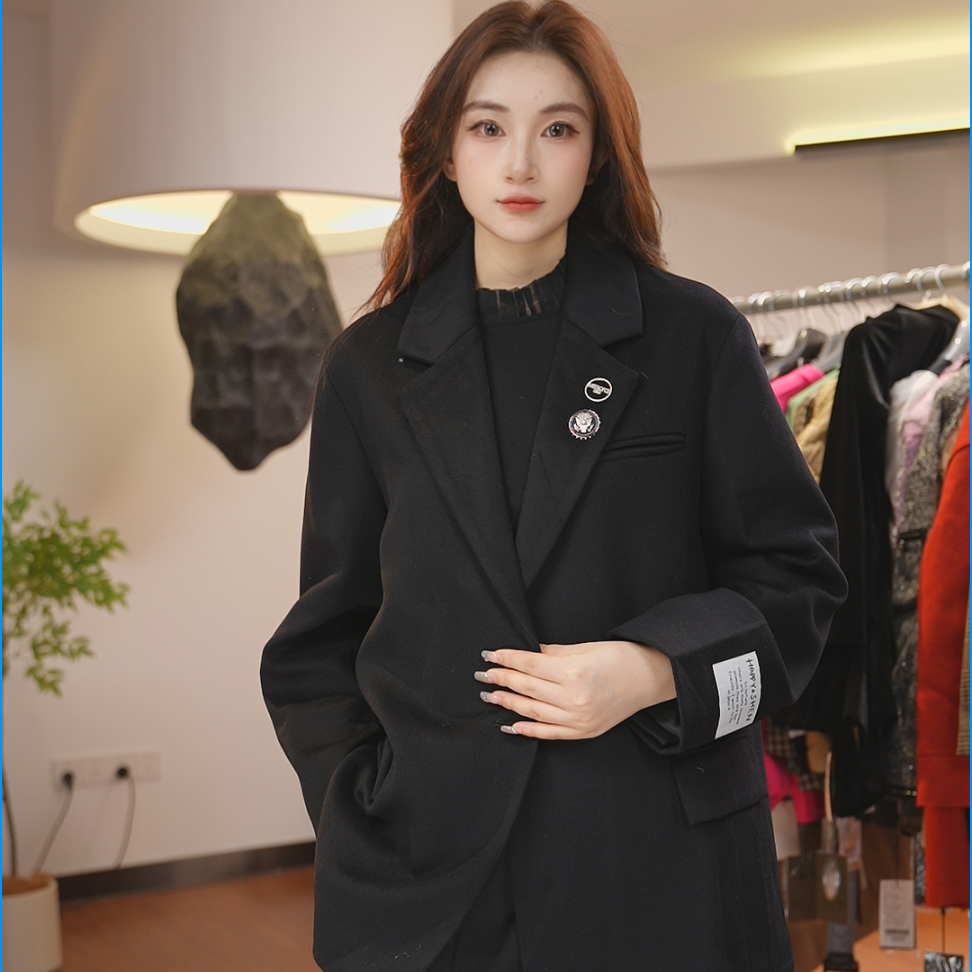 【小余专属】气质秋冬大衣羊毛大衣翻领M426305286