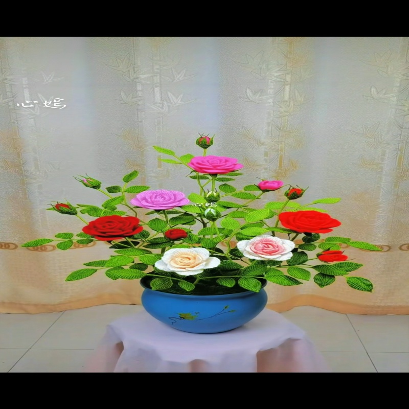 玫瑰花钩织线上教程