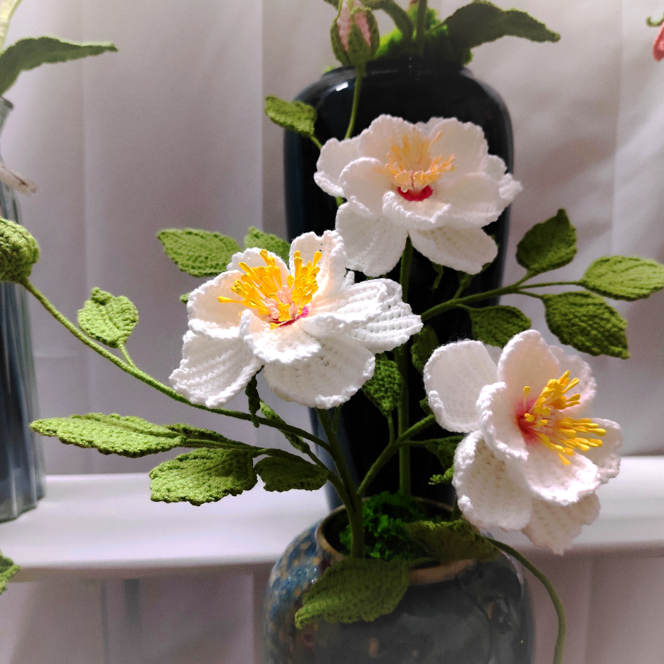 杰奎琳月季花手钩花视频教程