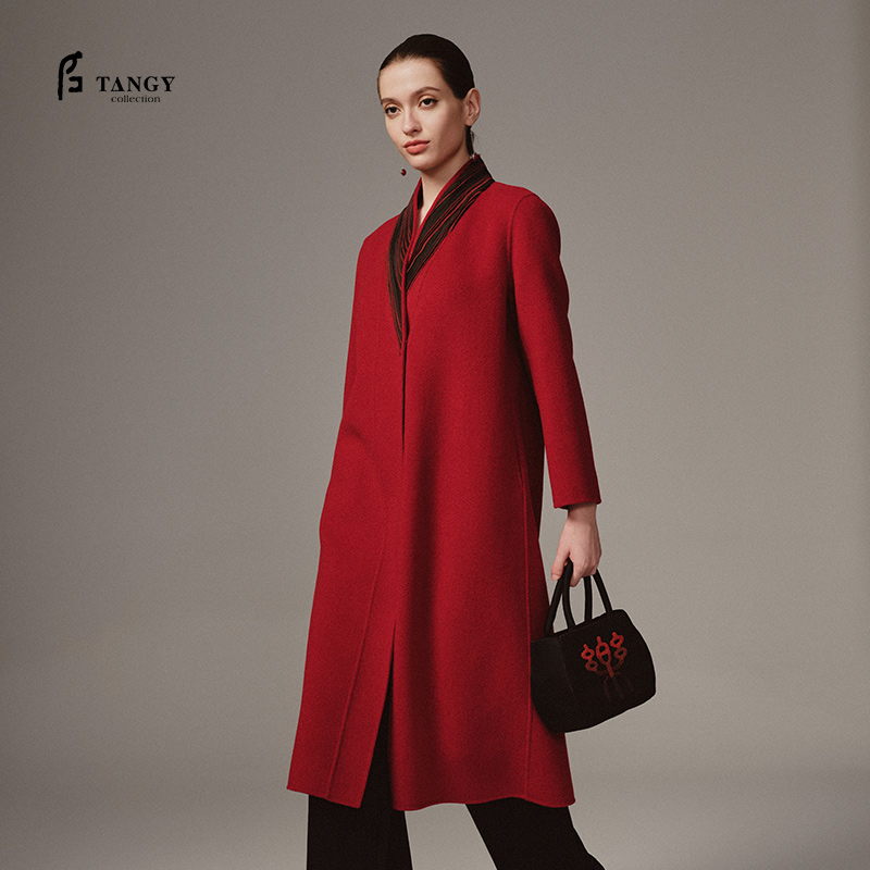 TANGY Collection天意高端秋季新品商场同款女士呢大衣L234014