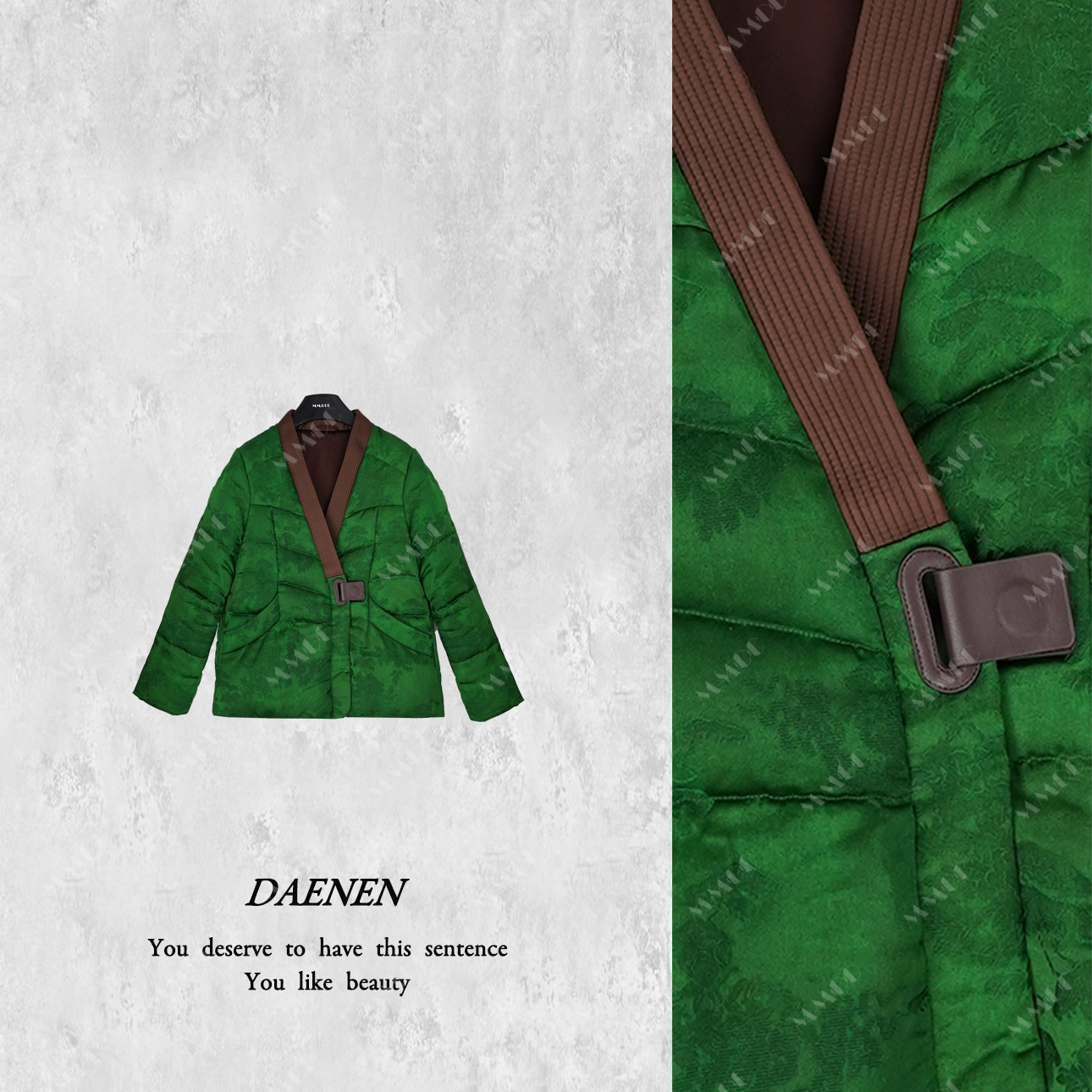 【青青子衿】新中式国风90白鸭绒流行气质高级感复古羽绒服F9923