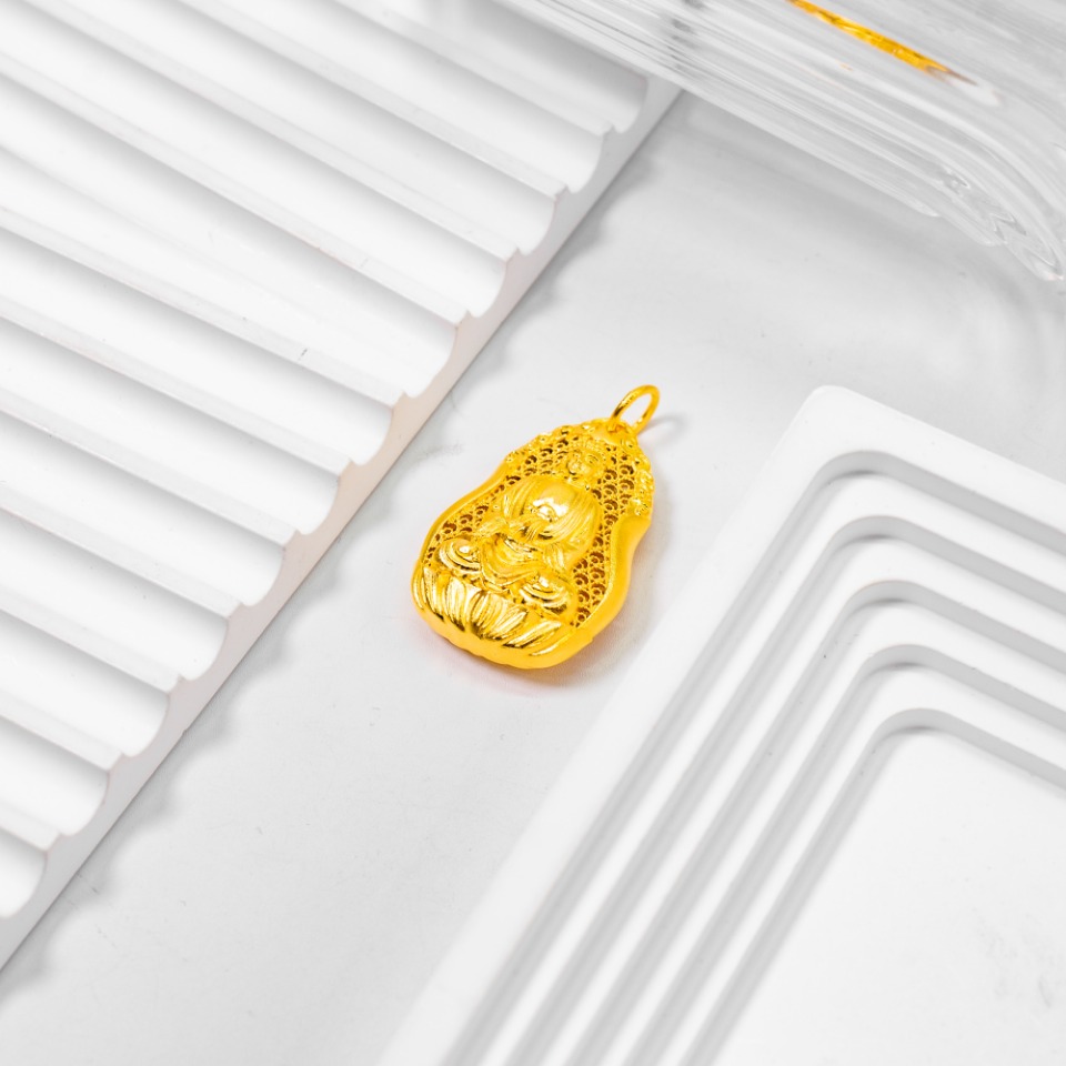 吊坠足银 轻奢时尚素款 佛佑平安吊坠