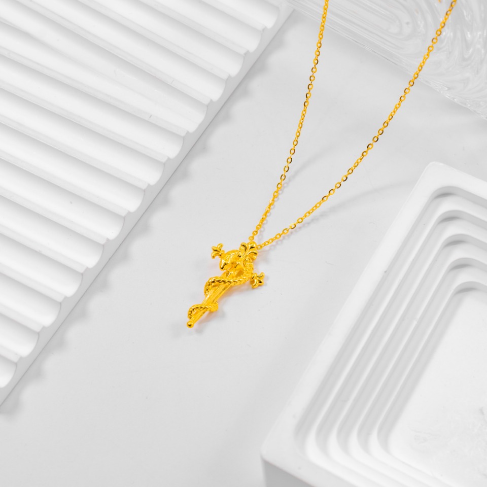 坠链均足银  时尚百搭潮流 权杖蛇套链 个性精致