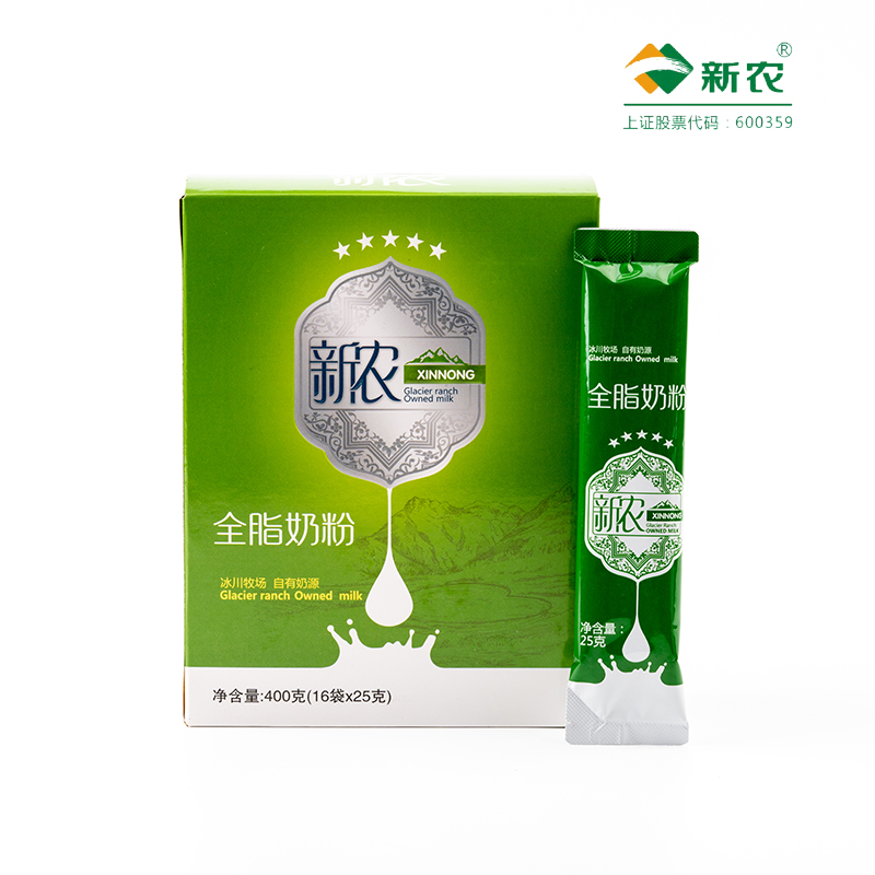 【新疆老牌子】新农奶粉400g盒装全脂奶粉新疆冰川牧场奶源