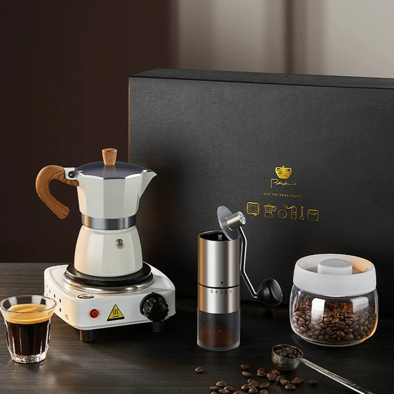 【小扬哥推荐】摩卡壶套装手磨咖啡礼盒便携意式咖啡器具煮咖啡