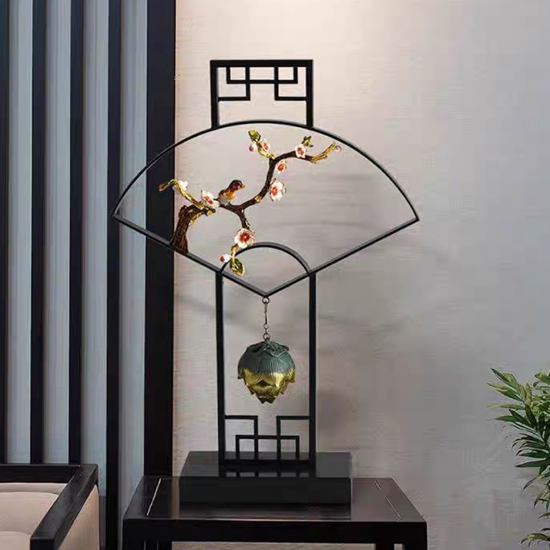 新中式摆件高端禅意香炉喜上眉梢家居别墅客厅电视柜玄关软装饰品