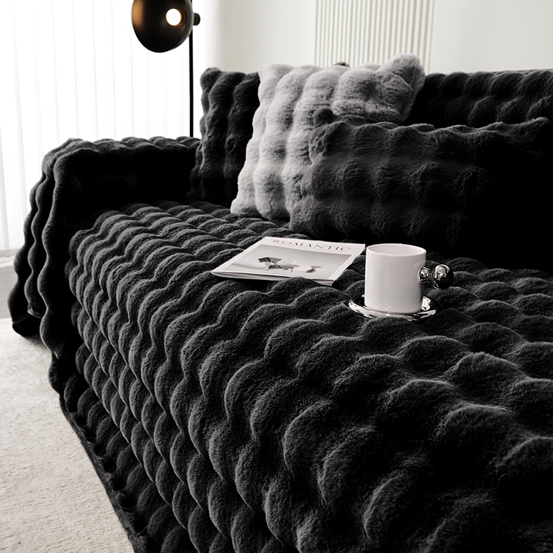 邓肯兔兔绒沙发巾保暖升级款冬季盖毯整张防猫抓沙发套罩坐垫子