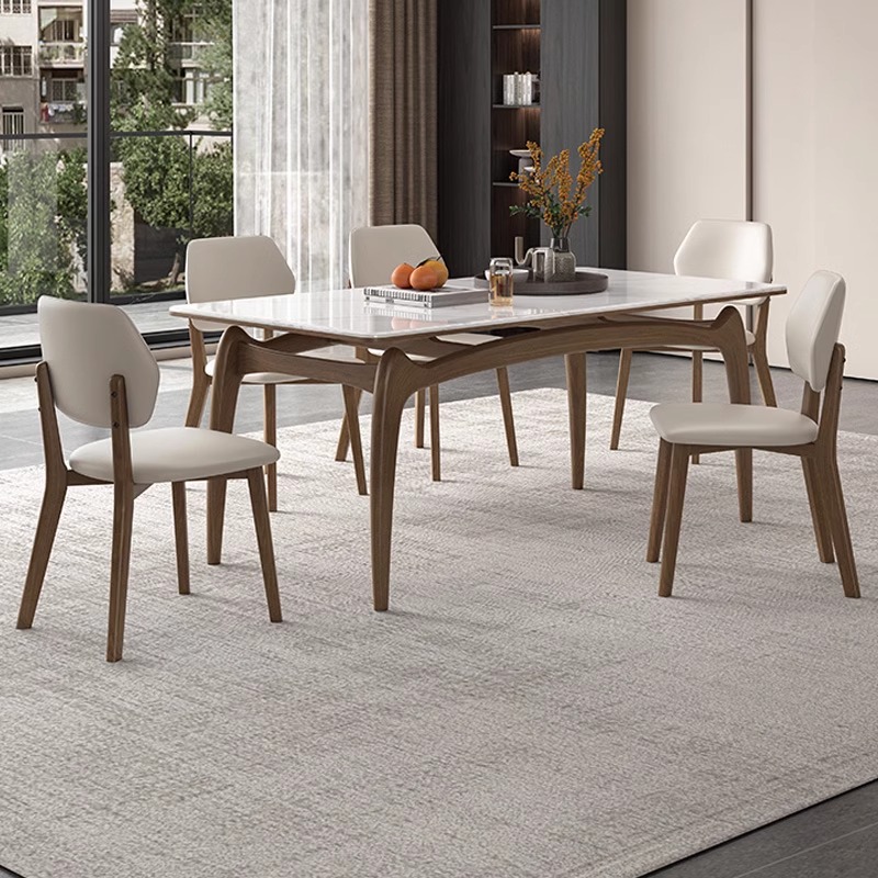 实木餐桌小户型饭桌意式轻奢长方形现代简约家用高端岩板餐桌子