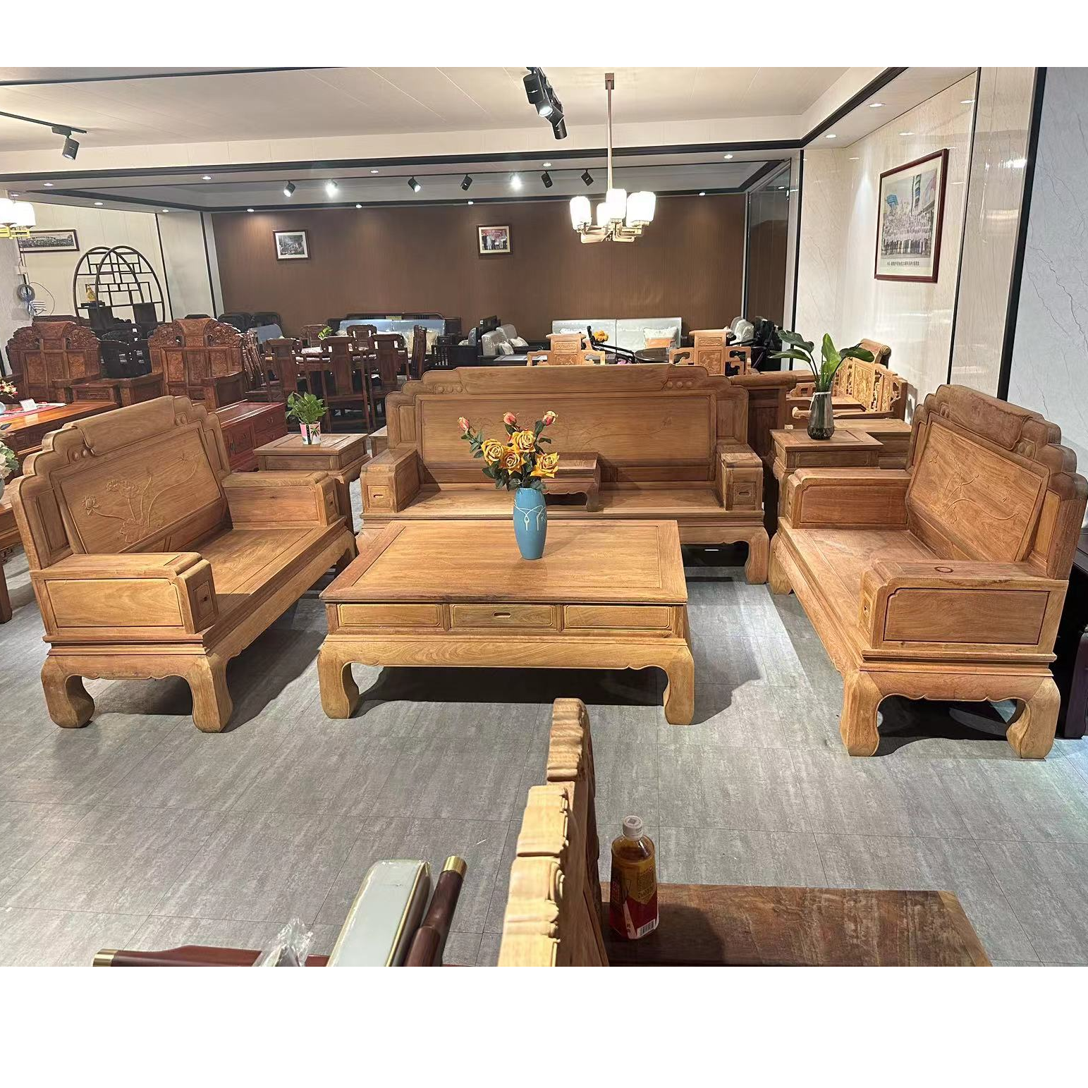 缅花1+2+3客厅七件套沙发