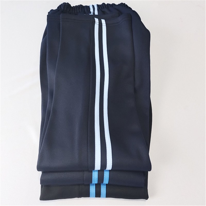 双蓝条校服裤子冬季加绒加厚中小学生藏蓝色两条杠蓝条校裤冬款