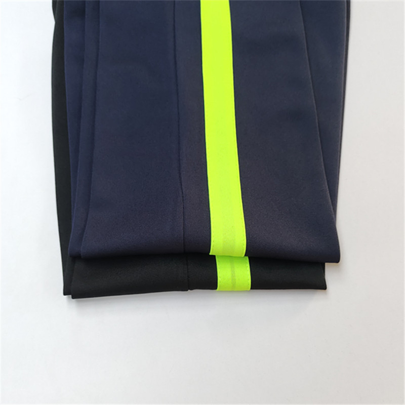 宽绿杠校服裤子中学生薄款深蓝色运动裤小学生黑色校裤一道杠绿条