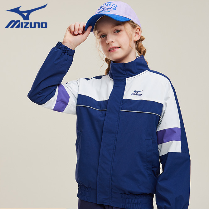 【出游】美津浓儿童春季男女童立领夹克防风保暖梭织外套JK24410132