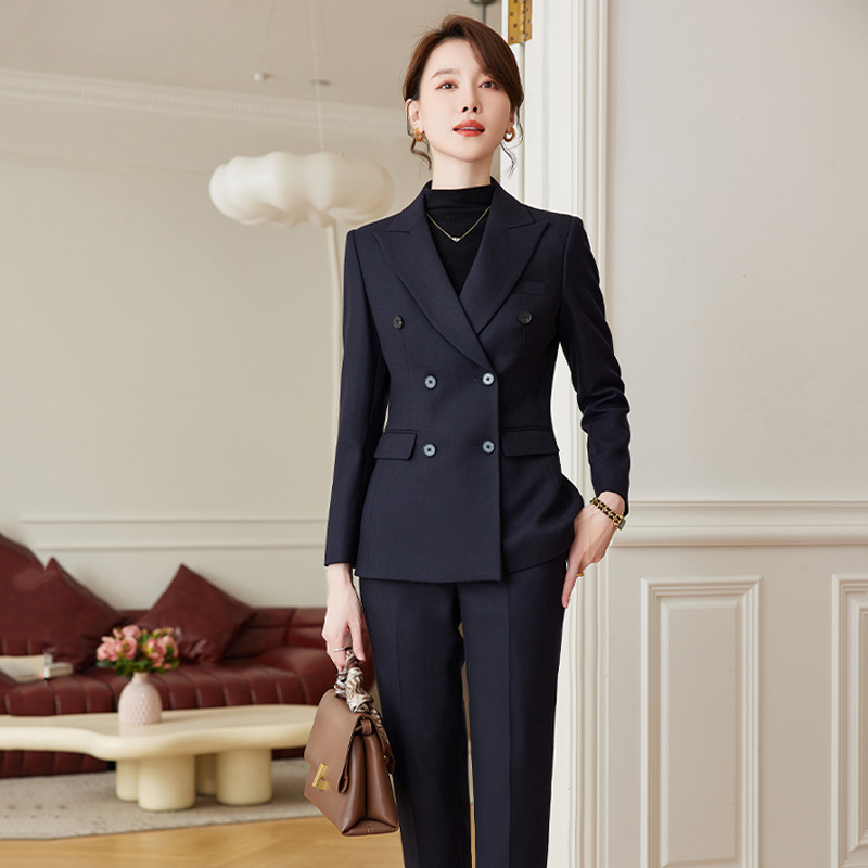 SHILUYA/诗璐雅羊毛西装套装女通勤商务正装高级感职业西服两件套