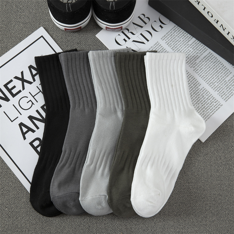 男士春夏季薄款中筒袜轻薄透气吸汗防臭抗菌潮流百搭运动休闲潮袜