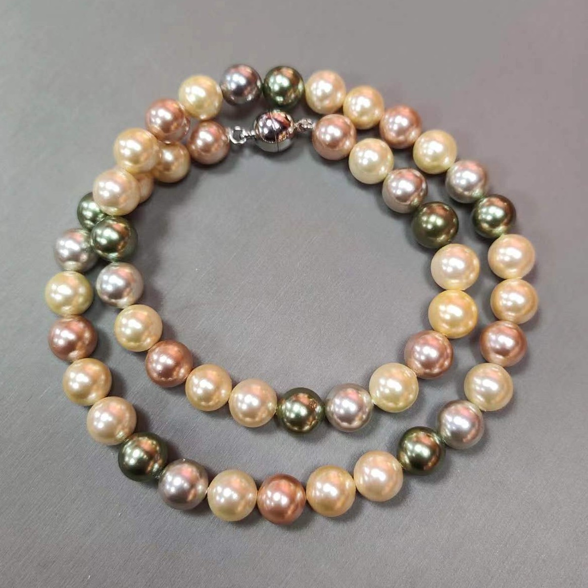 非金属项链 金凤凰ZL1109-(贝珠)-10mm多色贝珠项链-多样只发一件