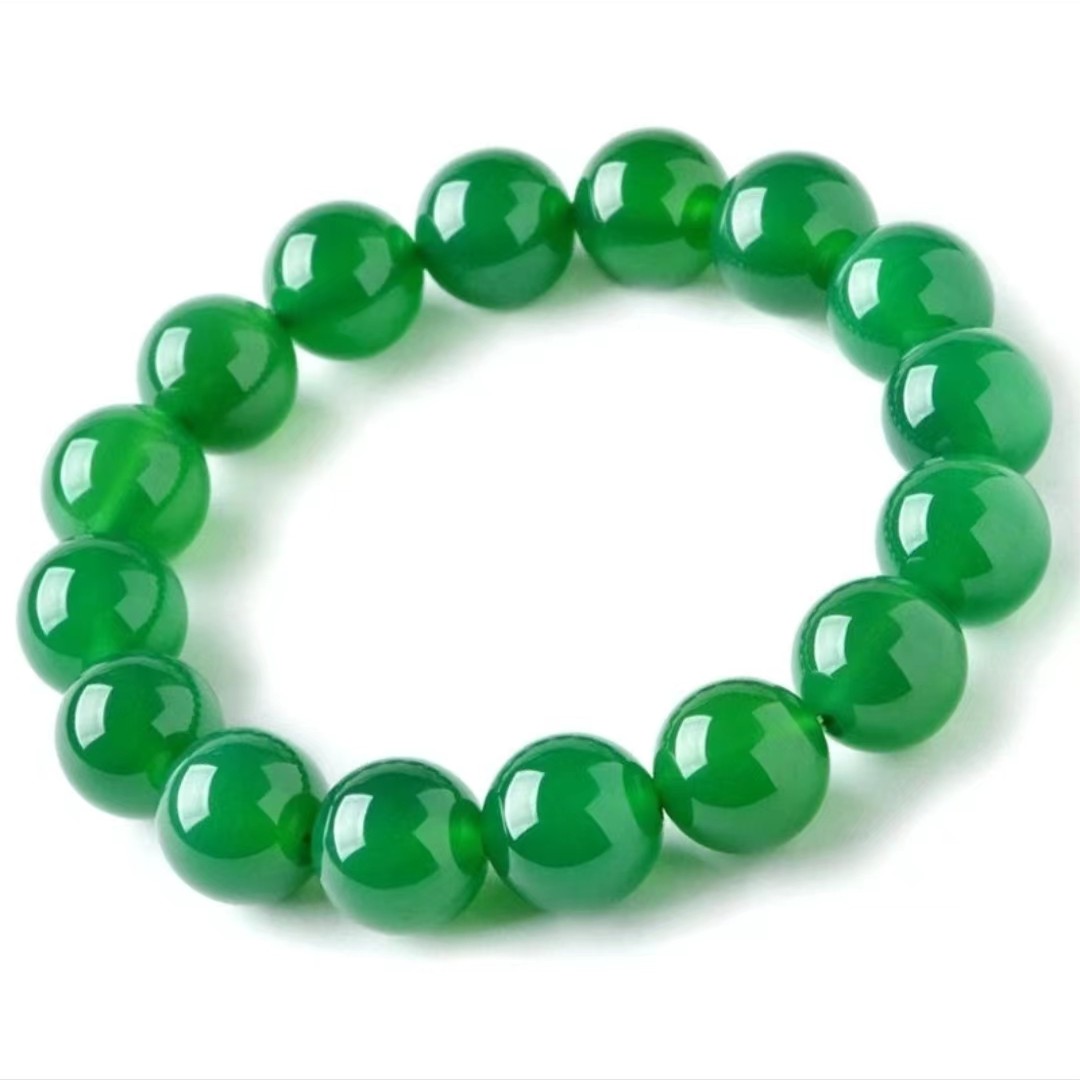 【金凤凰珠宝福利】MS1018-10mm天然星光祖母级绿玛瑙手串-送礼佳品