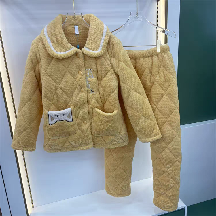 专柜同款川之藤睡衣女冬季可乐绒抗菌棉加厚卡通可外穿家居服8883