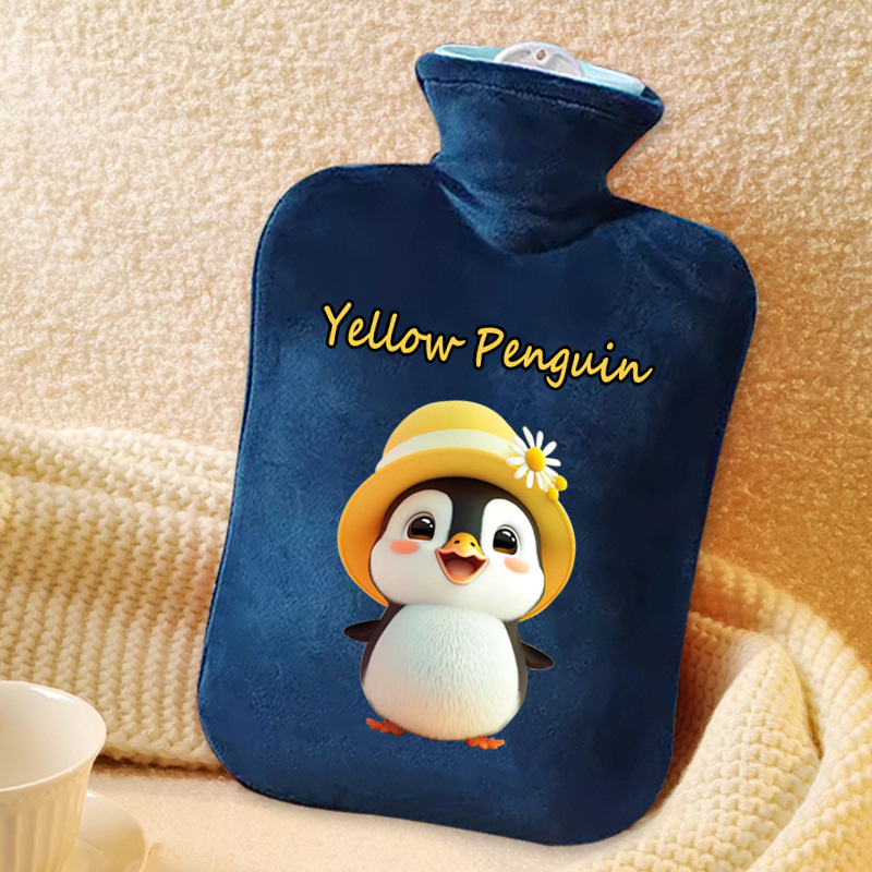 卡通款图案热水袋注水式可爱毛绒暖脚暖手宝暖肚子暖水袋加厚防爆
