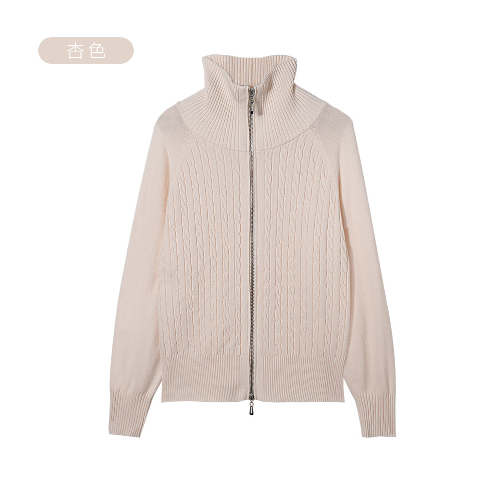 【小依专享】70015-1：早秋时尚慵懒双拉链高领针织衫