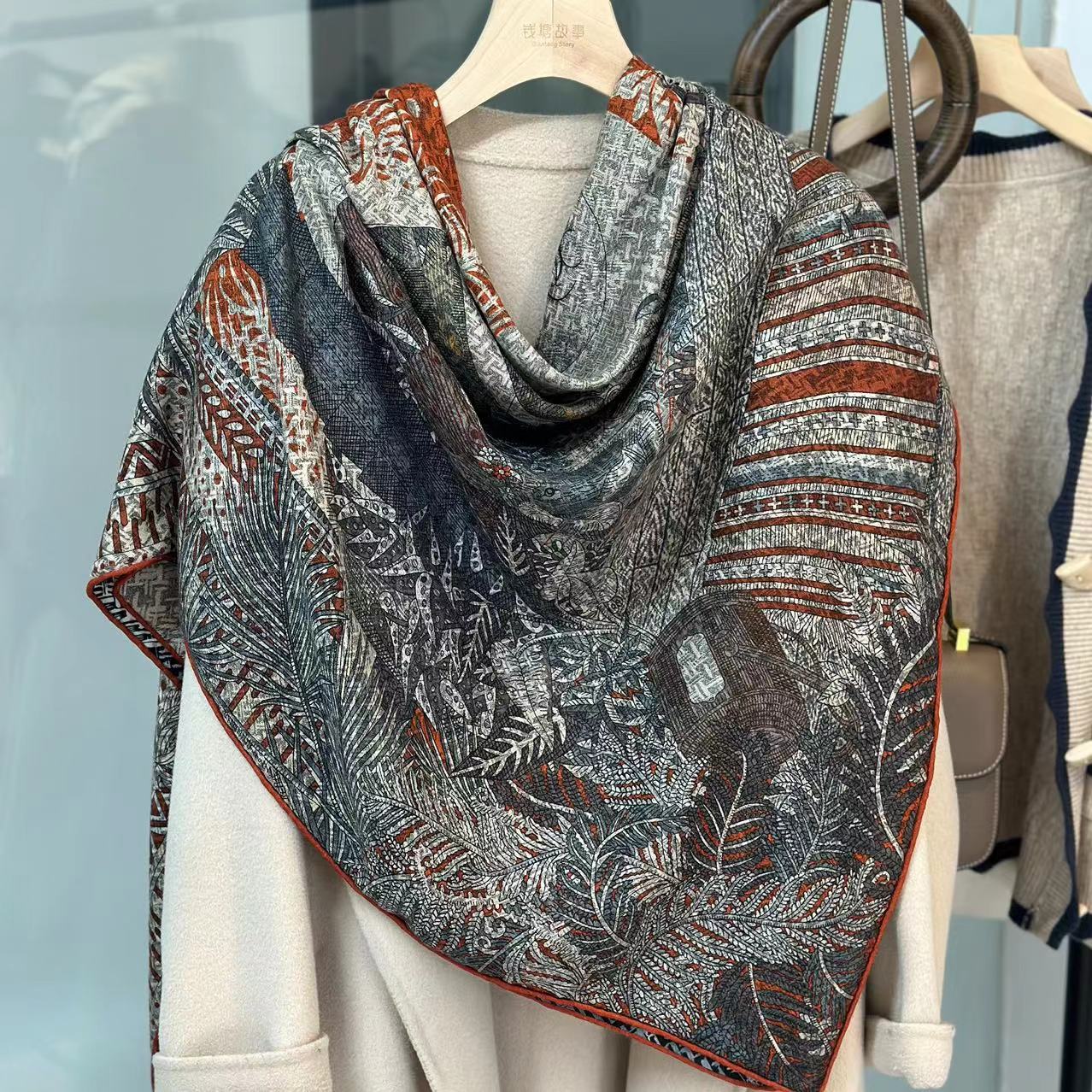 Qiantang Story/钱塘故事140丝绒-编织仲夏夜围巾135*135cm