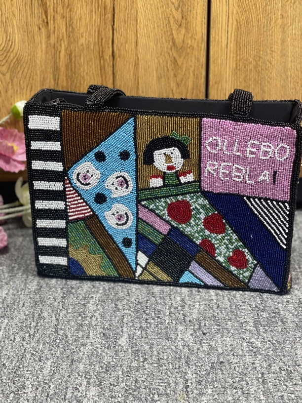 专拍链接vintage中古珠绣包