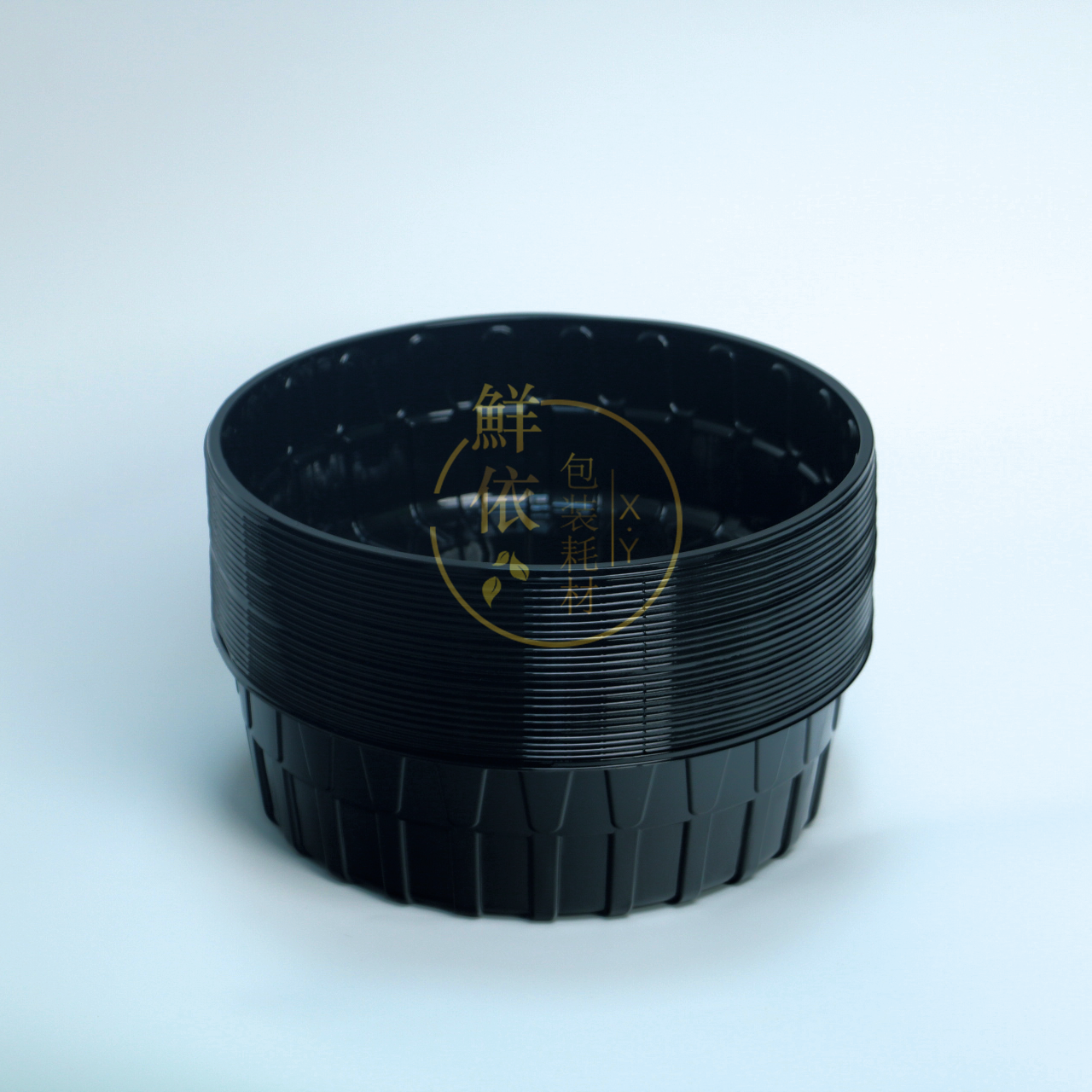 一次性黑色西瓜大容量4-5斤2500ML西瓜哈密瓜带盖无盖圆形打包盒