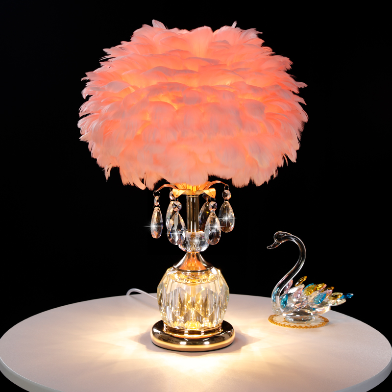 北欧水晶床头灯台灯卧室氛围灯客厅浪漫结婚高级感卧室台灯床头灯