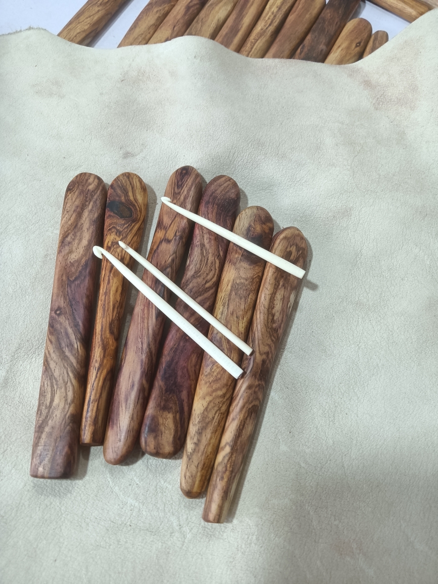 海南花花梨钩针手柄牙针头纯手工制作