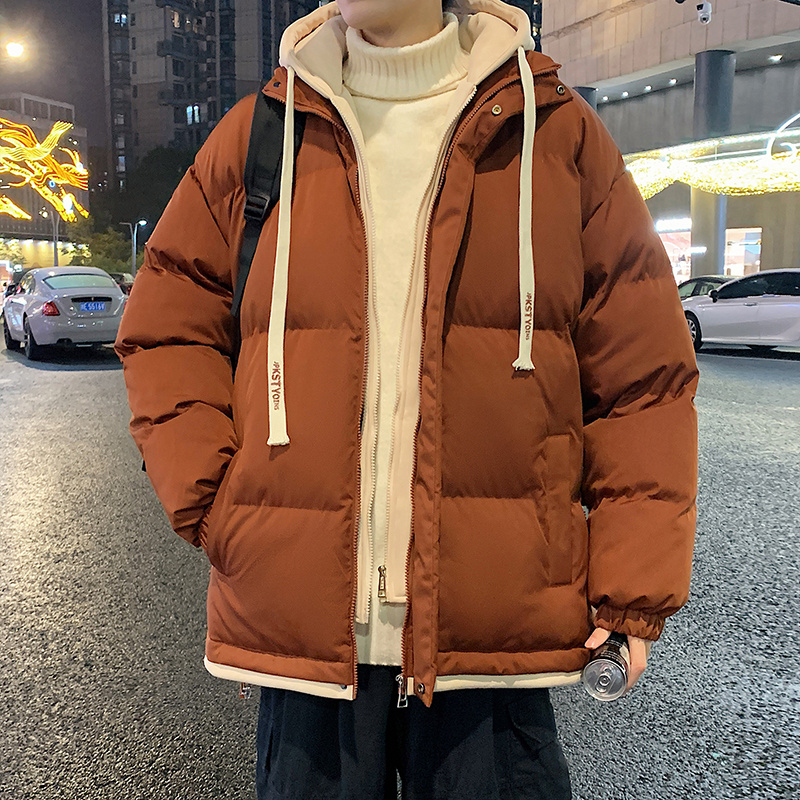 假两件棉服外套男女冬季潮牌加厚保暖棉袄面包服百搭连帽情侣棉衣