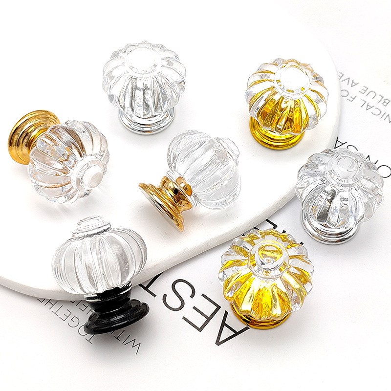 【合欢】水晶南瓜陶瓷七彩南瓜拉手简约衣柜橱柜抽屉手工把手