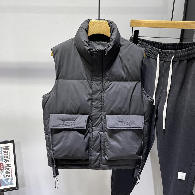 波司断码马甲男款秋冬羽绒马甲男2023冬季加绒保暖背心韩版白鸭绒