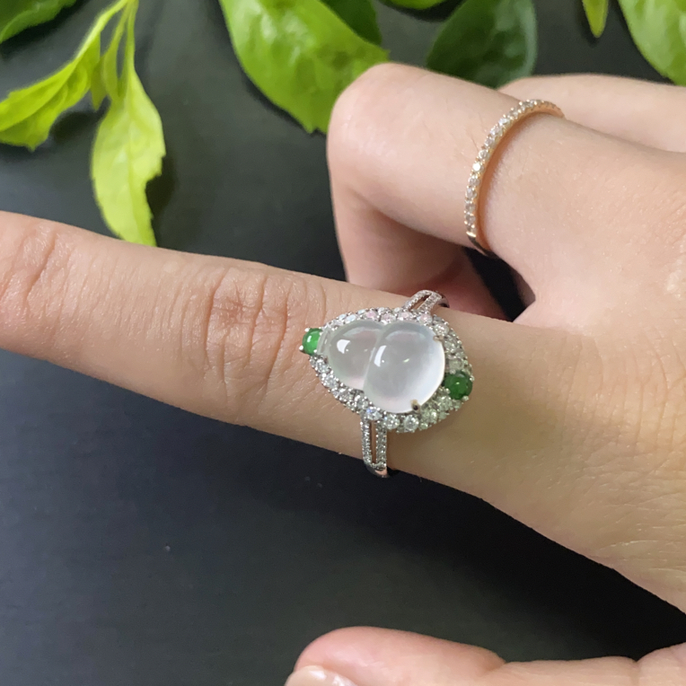 天然缅甸A货翡翠-葫芦戒指32