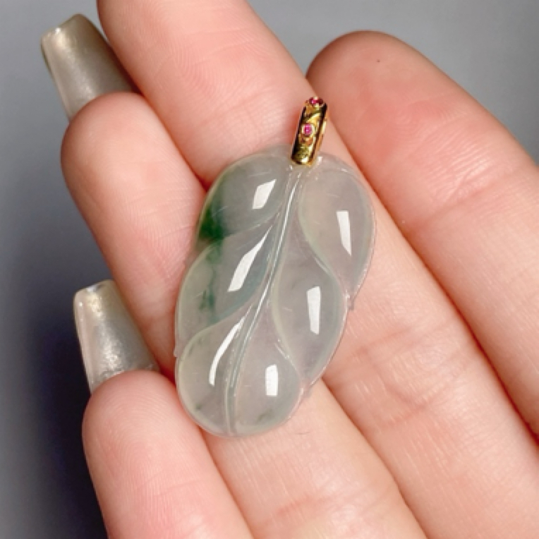 天然缅甸A货翡翠-冰种叶子104