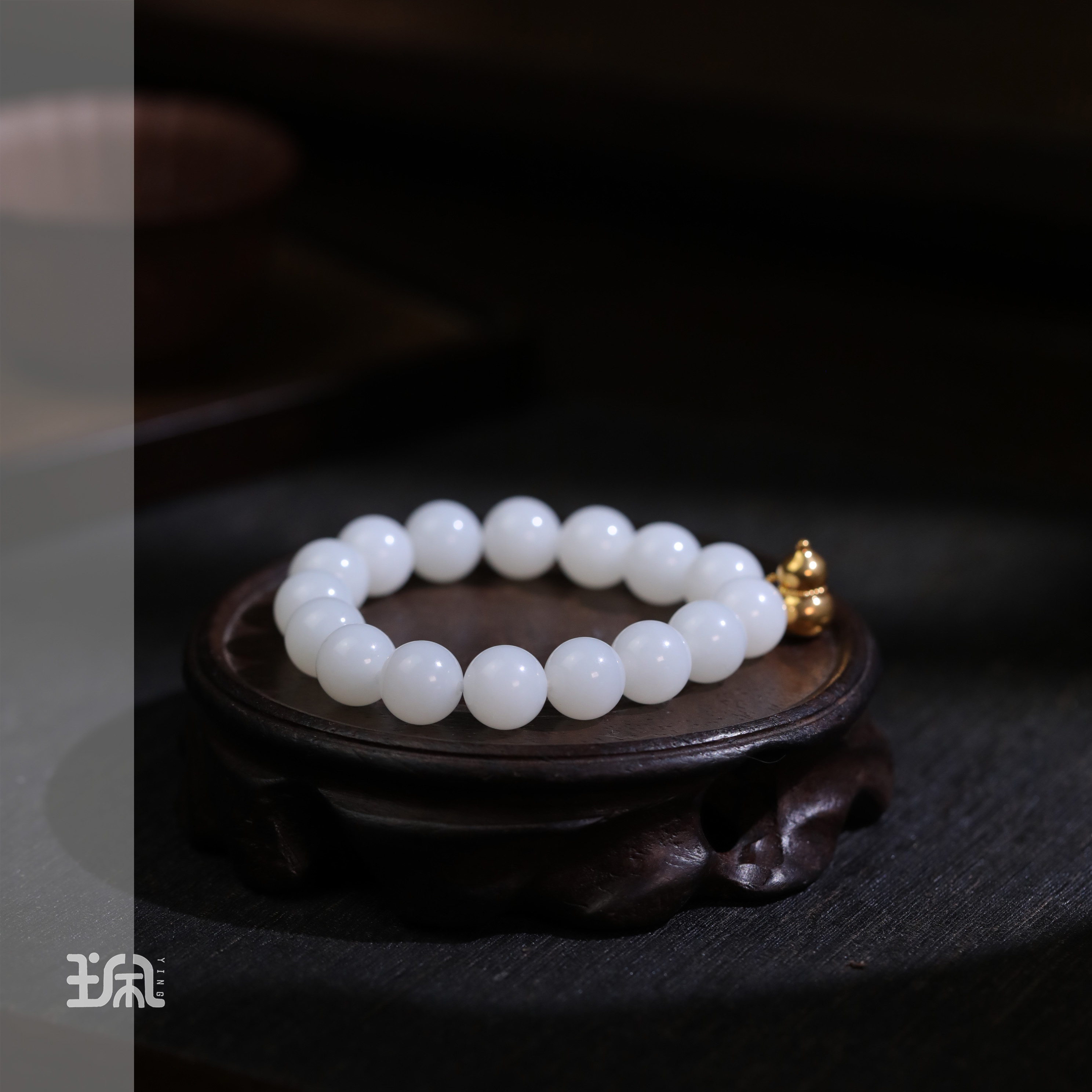 雪满山|和田玉*手串*18K金镶嵌QXC24120902多样性发其一