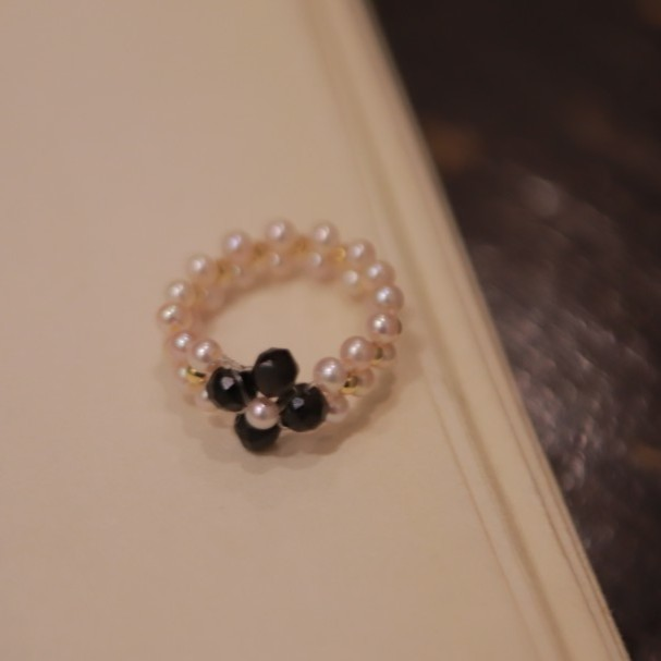 淡水珍珠*言柒戒指*尖晶石18k金镶嵌PC22121629（多样性发其一）