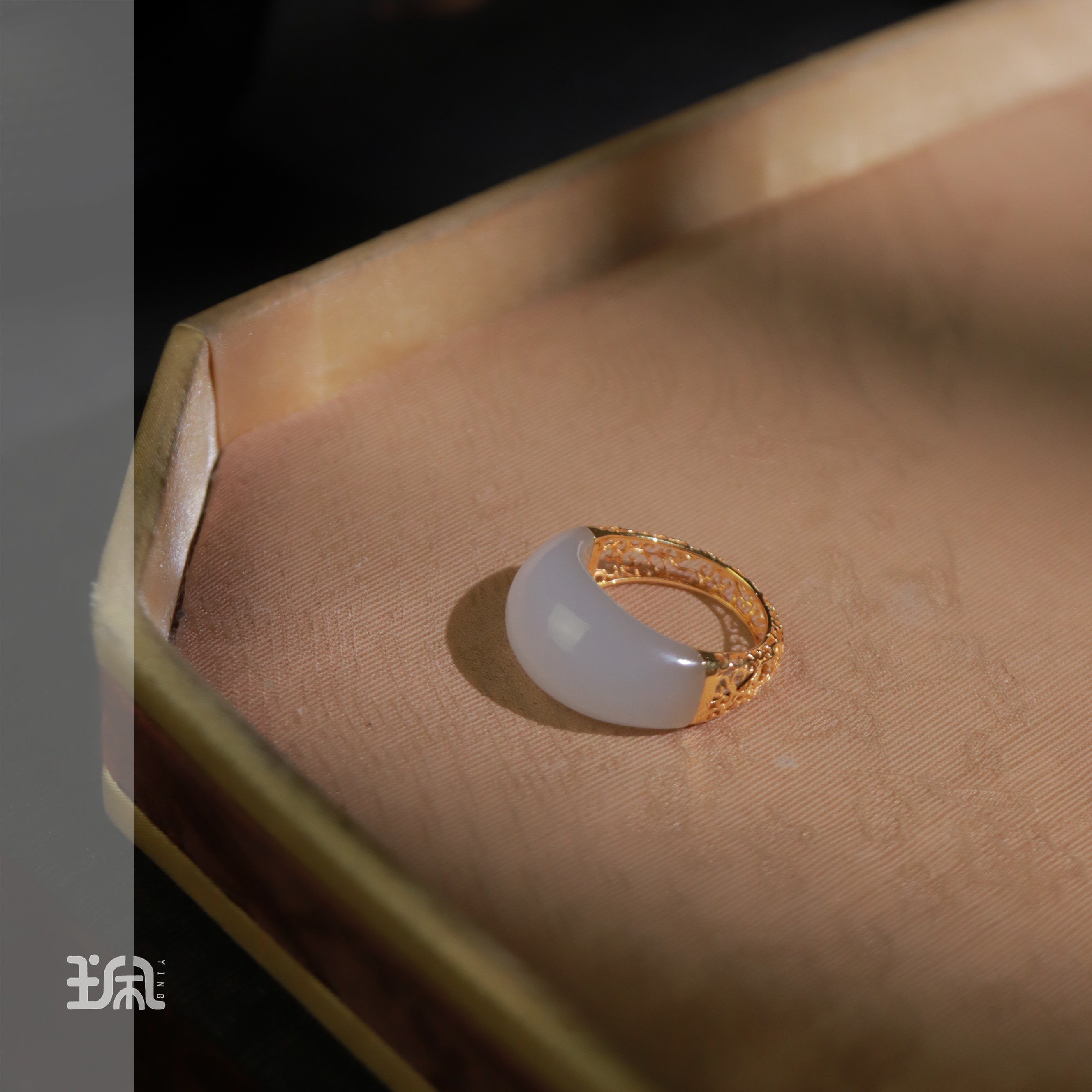 镂月|和田玉*戒指*18K金镶嵌QXC24081115多样性发其一