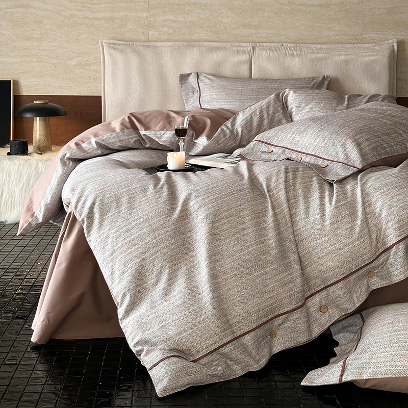 JN-轻奢风棉质磨毛的品质款床笠四件套