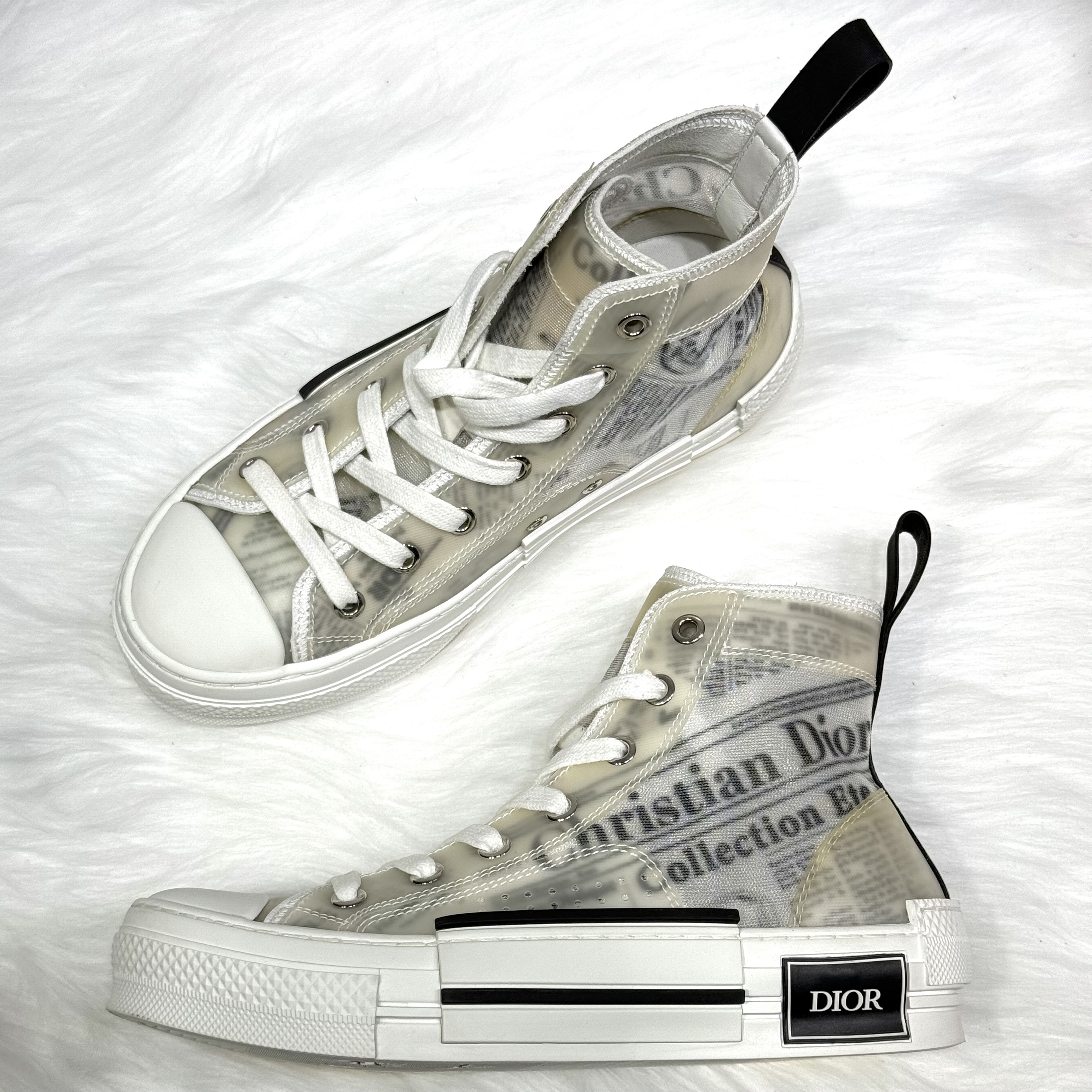 99新 DIOR/迪奥 B23 oblique 画报高帮板鞋 35码 公价8.8k h027