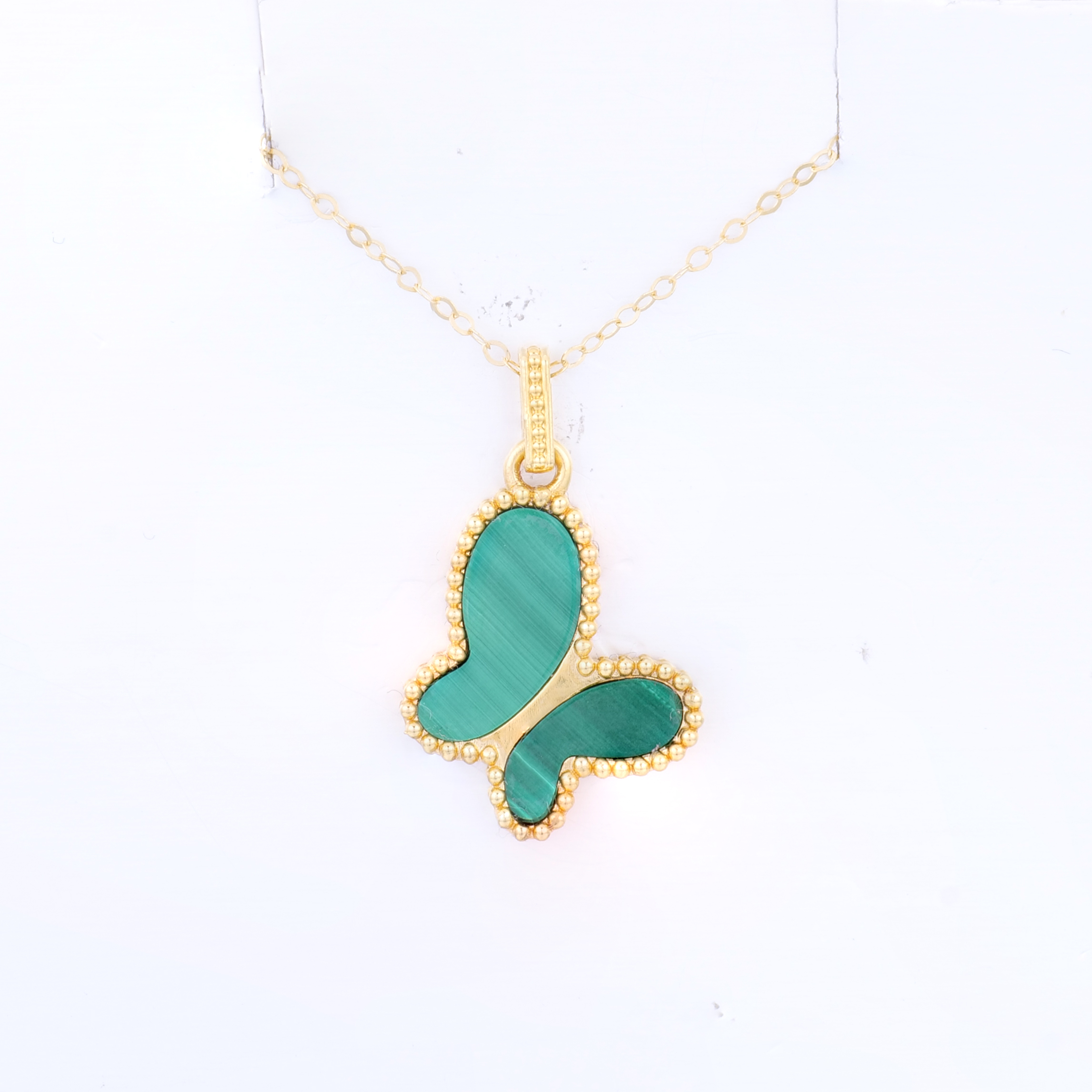 【旺旺专属】18k金孔雀石蝴蝶吊坠（不含链）   k8058