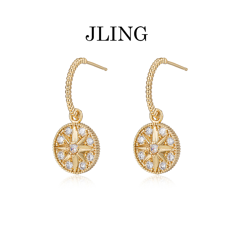 铜合金耳饰  时尚简约星星耳饰4065