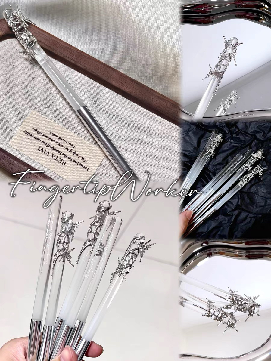 FingertipWorker全套液态蝴蝶系基础美甲笔光疗笔亚克力反腐笔杆