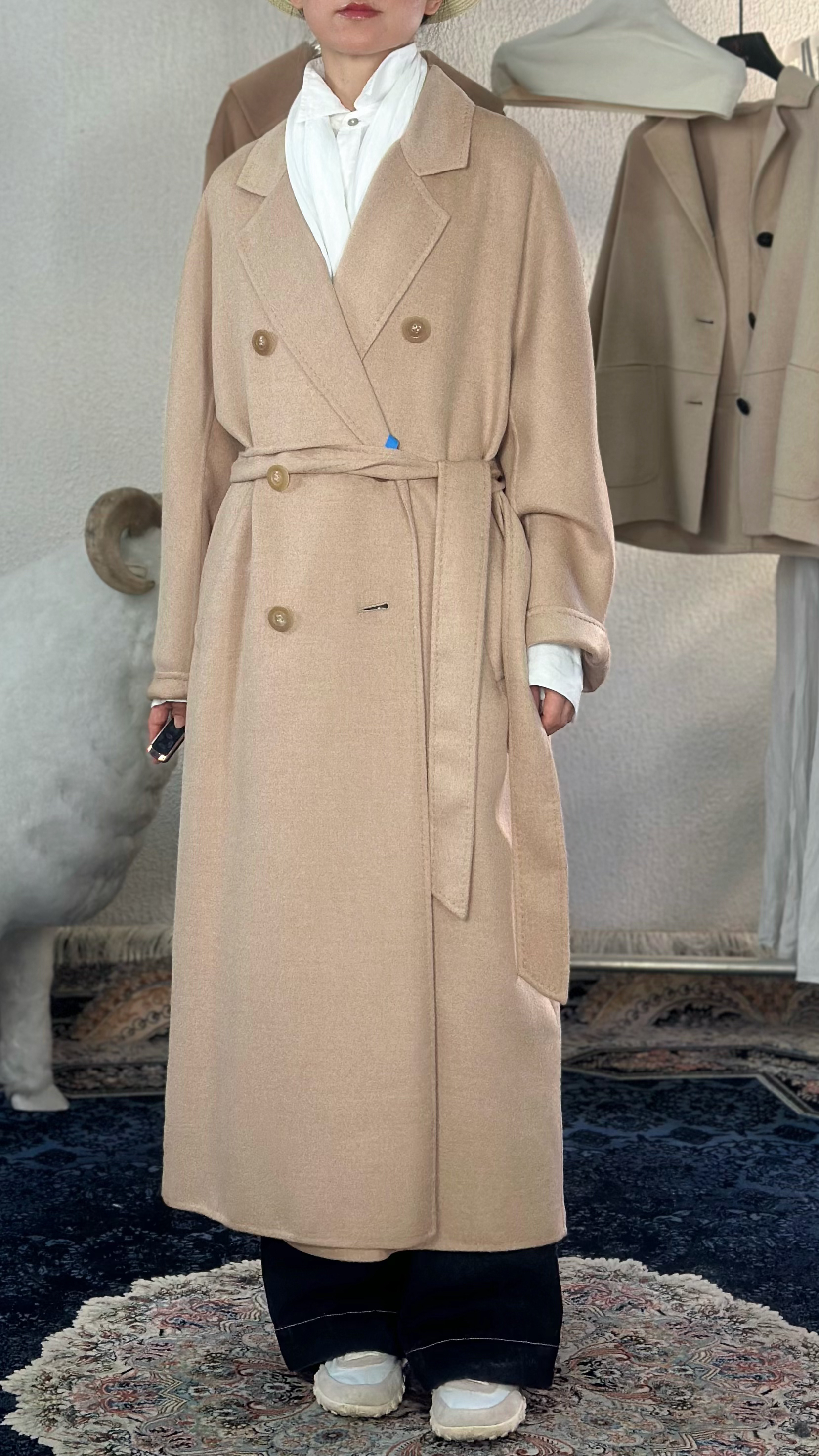  卓立•秦 骆驼绒➕桑蚕丝 顶配长款大衣XY3043-8