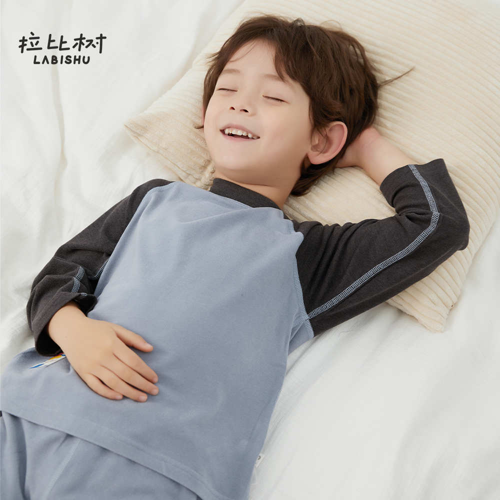 拉比树2024秋冬新款高领针织T恤百搭保暖打底衫男童女童插肩袖潮