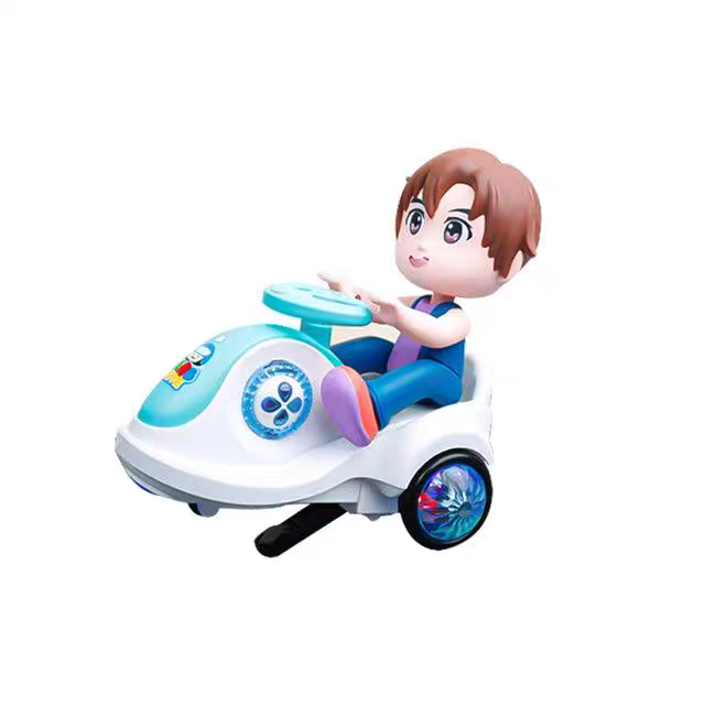 儿童万向旋转 炫彩音乐灯光玩具车