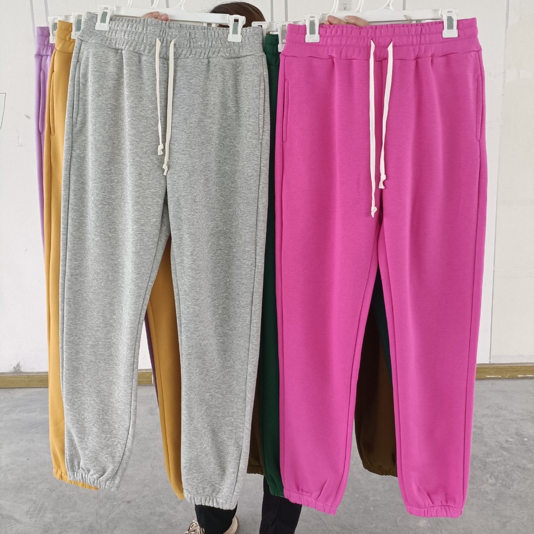 (D001-D999)春秋抓绒百搭大码休闲裤束脚裤